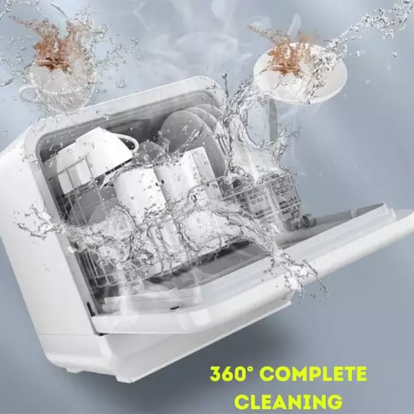 360° Complete Cleaning on 80% Water Saving in COMFEE Portable Countertop Dishwasher