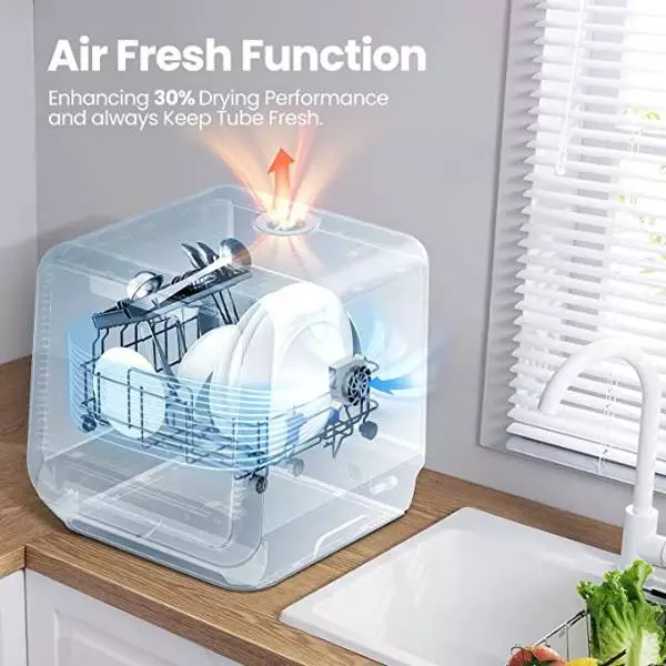 Fresh Air Circulation on 80% Water Saving in COMFEE Portable Countertop Dishwasher