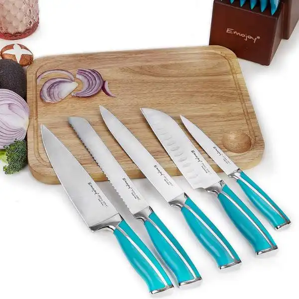 Emojoy 15-Piece kitchen knife Set is Very High Carbon Stainless Steel 