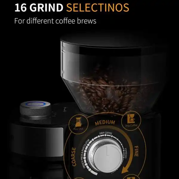  SHARDOR Electric Burr Coffee Grinder have 16 Grind Selections
