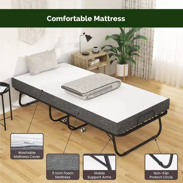 Karcog Folding Bed For Guest Room have  Comfortable Mattress