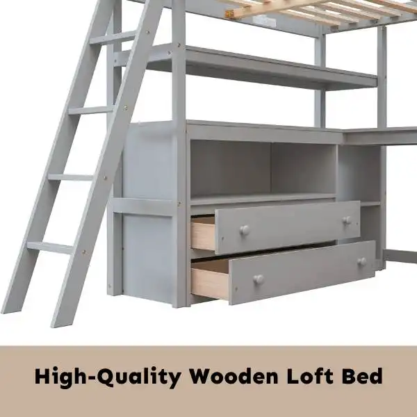 High-Quality Wooden Loft Bed
