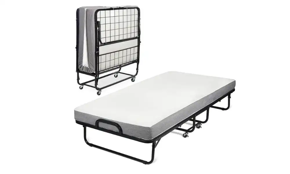 milliard lightweight folding cot bed with mattress