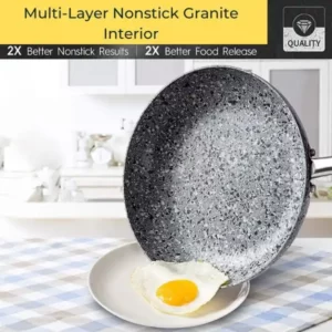 MICHELANGELO Stone Cookware Set has Multi-Layer Nonstick Granite Interior