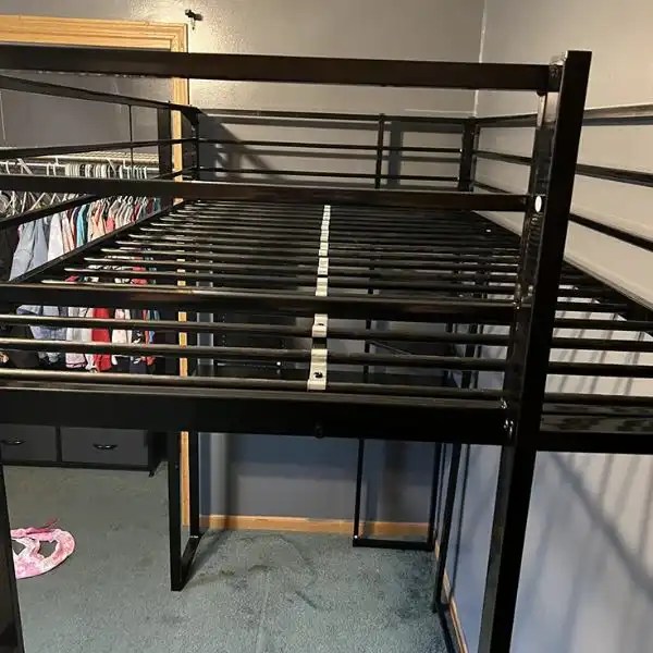 ADOVA Full Loft Bed with Desk has Safety and Noise Free