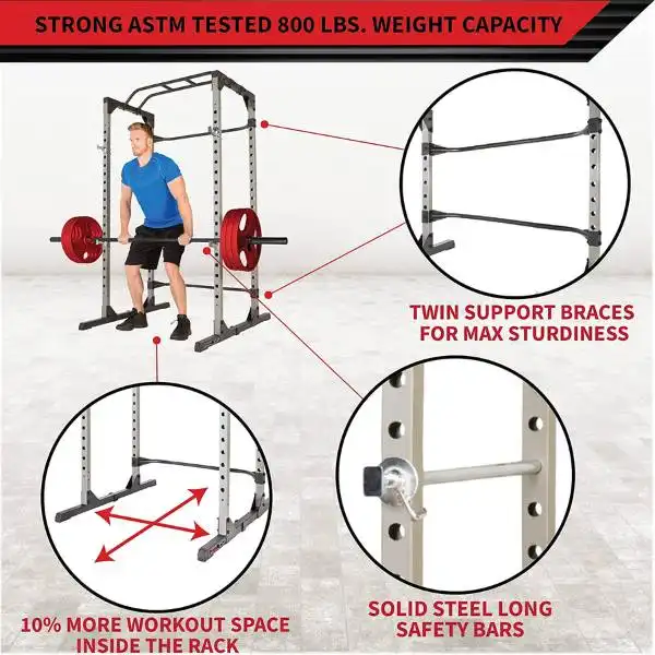 Fitness Reality Rack Power Cage have Strong Astm Tested 800 lbs