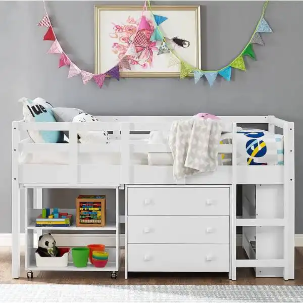 Naomi Home Twin Size Loft Bed is Stylish Space-Saving Design