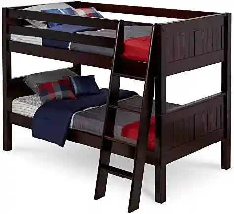 Camaflexi Twin Over Twin Bunk Bed with Angled Ladder