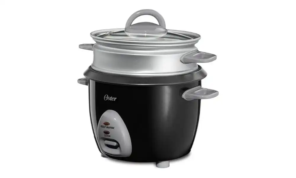 oster 6-cup rice cooker with steaming tray